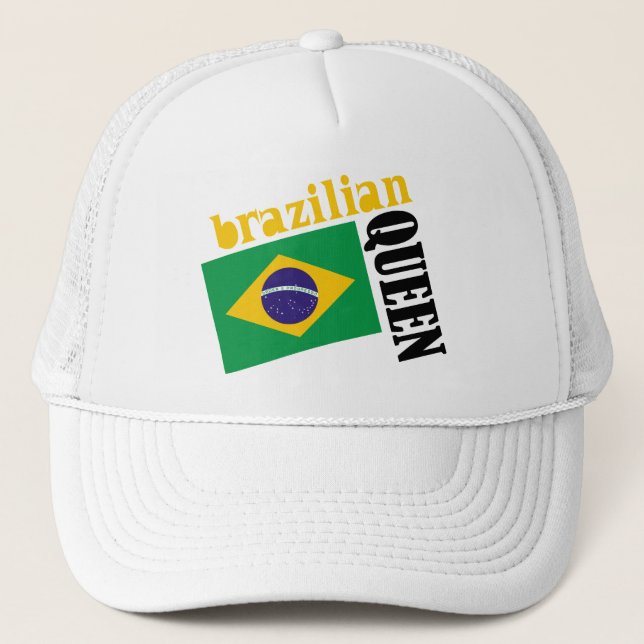 Brazilian Queen & Flag Trucker Hat (Front)