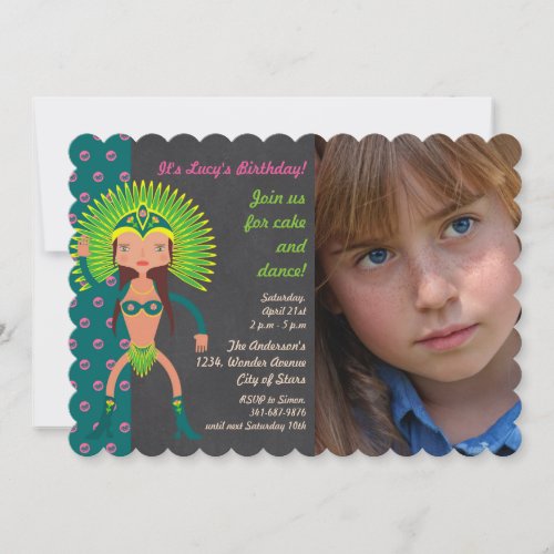 Brazilian Samba Birthday Party photo invitation