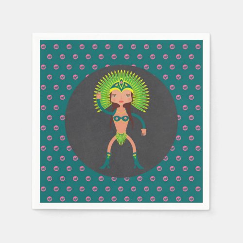 Brazilian Samba girl Birthday Party Paper Napkins