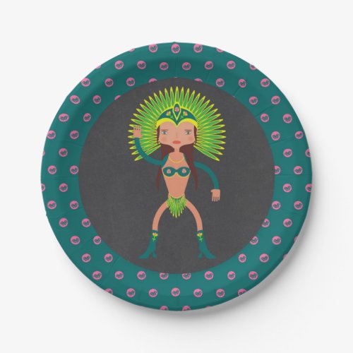 Brazilian Samba girl Birthday Party Paper Plates