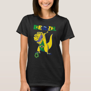Brazilian Soccer Player Rex Dino Brazilian Flag Br T-Shirt
