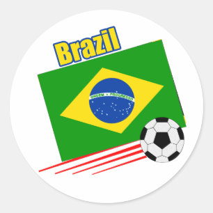 Brazilian Soccer Team Classic Round Sticker
