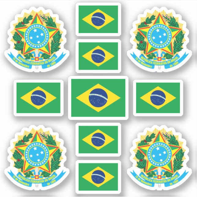 Brazilian state symbols / coat of arms and flag sticker (Front)