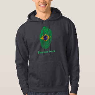 Brazilian touch fingerprint flag hoodie