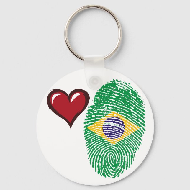 Brazilian touch fingerprint flag keychain (Front)