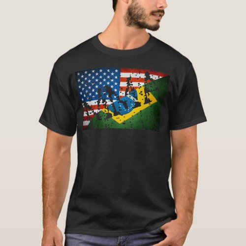 Brazilian US Flags _ MMA Tagged _shirt T_Shirt