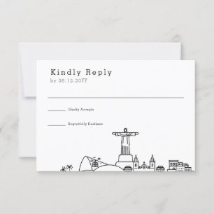 Brazilian Wedding   Stylized Skyline RSVP
