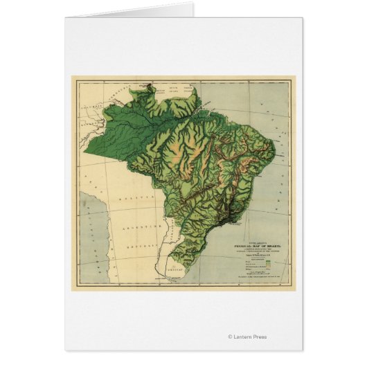 BrazilPhysical Panoramic MapBrazil Cards (Front)