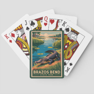 Brazos Bend State Park Texas Travel Art Vintage Poker Cards