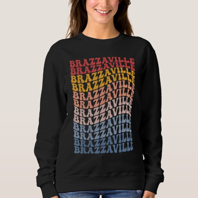 Brazzaville City Groovy Retro Sweatshirt (Front)