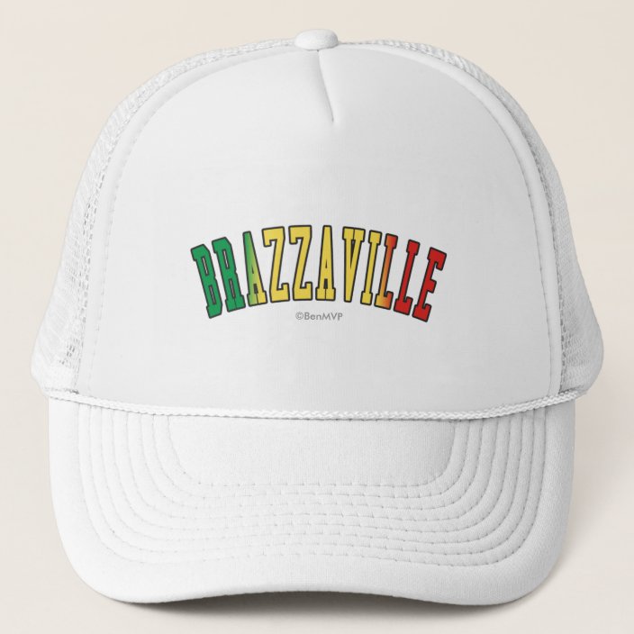 Brazzaville in Congo National Flag Colors Hat