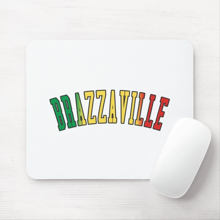 Brazzaville in Congo National Flag Colors Mouse Pad