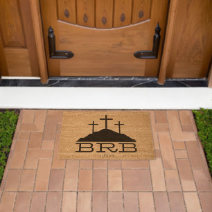 BRB Jesus Cross Calvary Religious Easter Christian Fiber Doormat