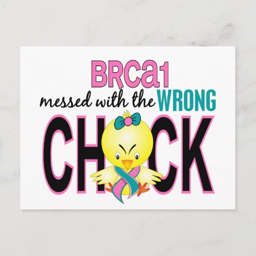 BRCA1 Messed With Wrong Chick Postcard