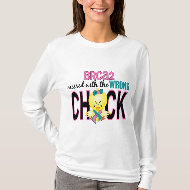 BRCA2 Messed With Wrong Chick T-Shirt (Front)