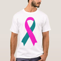 BRCA 1 & 2 Pink & Teal Awareness Ribbon T Shirt