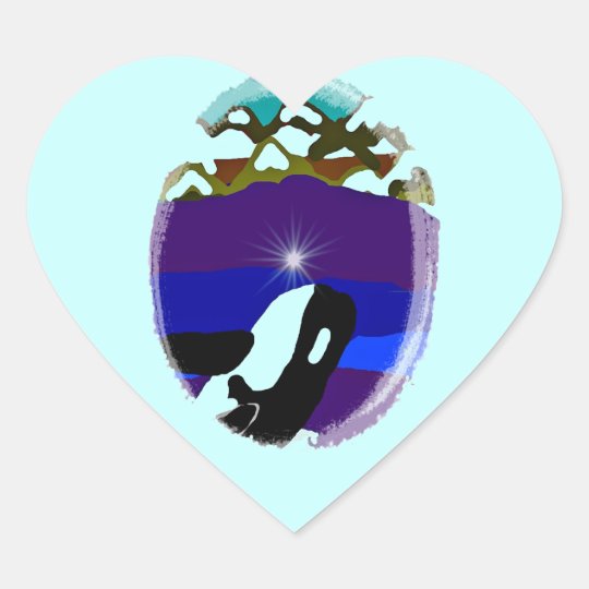 Breach to the Mountains Killer Whale Heart Sticker