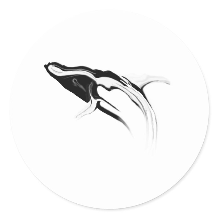 Breaching Humpback Whale Drawing Sticker