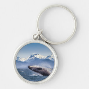 Breaching Humpback Whale In Alaska Keychain