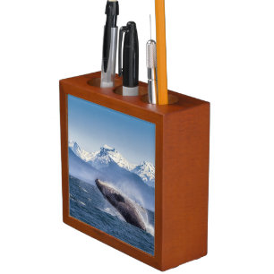 Breaching Humpback Whale In Alaska Pencil/Pen Holder