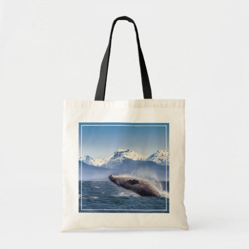 Breaching Humpback Whale In Alaska Tote Bag