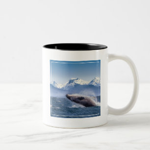Breaching Humpback Whale In Alaska Two-Tone Coffee Mug