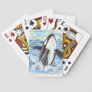 Breaching Orca Ancient Map Poker Cards
