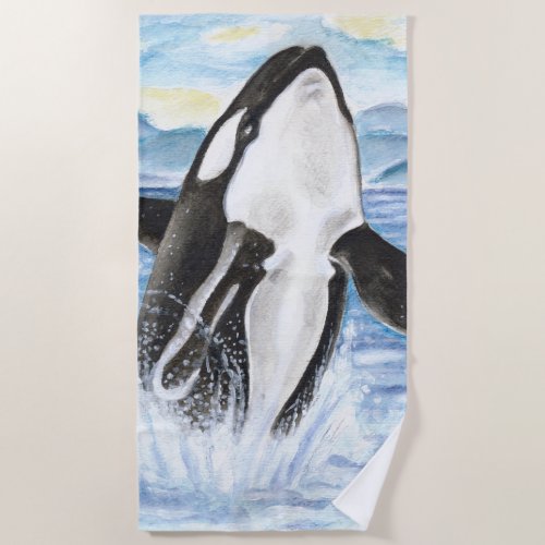 Breaching Orca Beach Towel