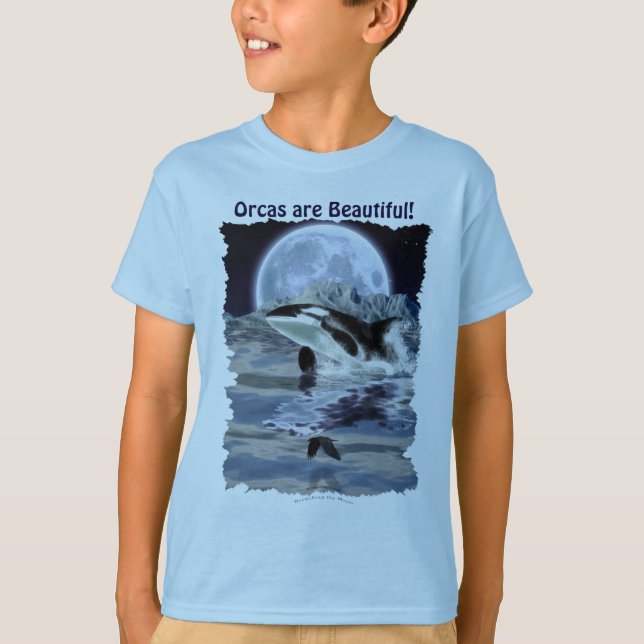 Breaching Orca with Raven & Moon T-Shirt (Front)