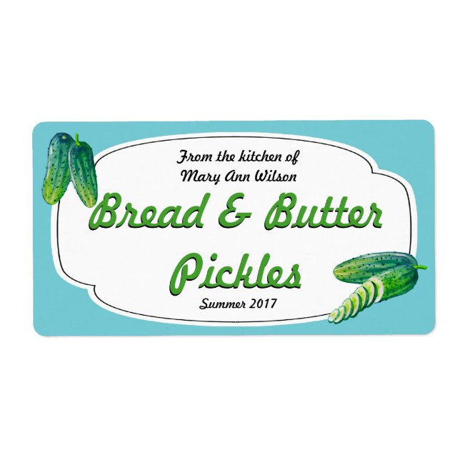 Bread and Butter Pickles Canning Label (Front)