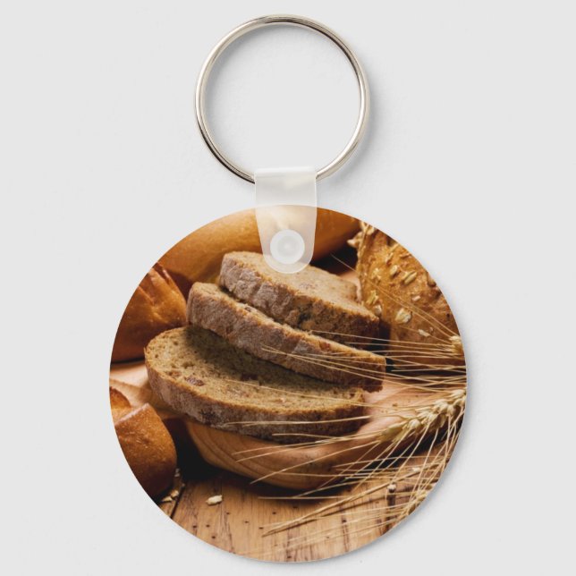 Bread and Wheat Keychain (Front)