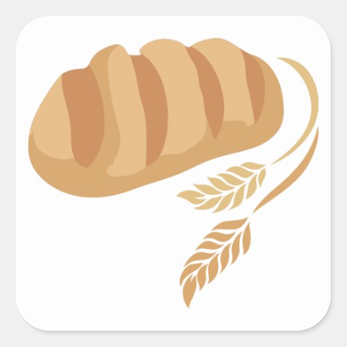 Bread and Wheat Square Sticker