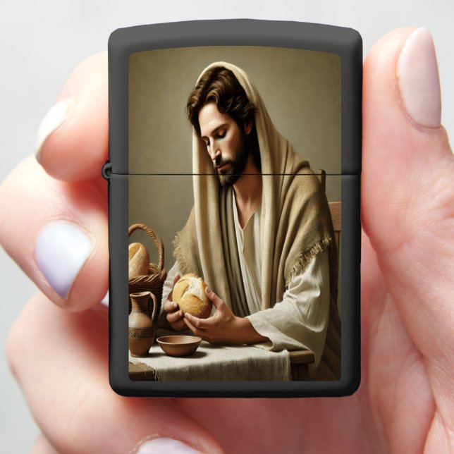 Bread and Wine: Sacred Reflection  Zippo Lighter (In Hand)