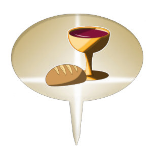 Bread and Wine The Last Supper Easter Communion Cake Topper