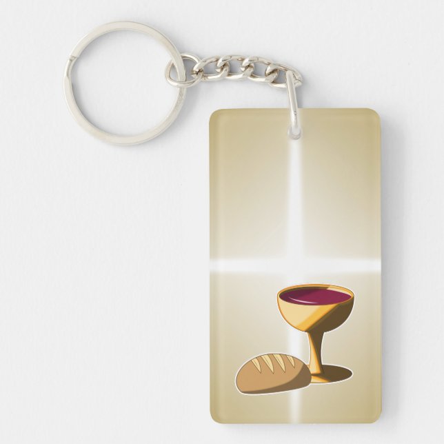 Bread and Wine The Last Supper Easter Communion Keychain (Front)