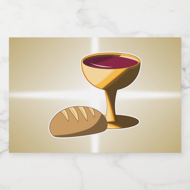 Bread and Wine The Last Supper Easter Communion Liquor Bottle Label (Single Label)