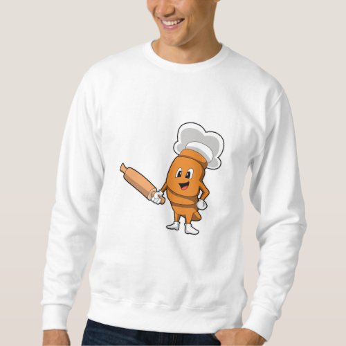 Bread as Cook with Rolling pin Sweatshirt
