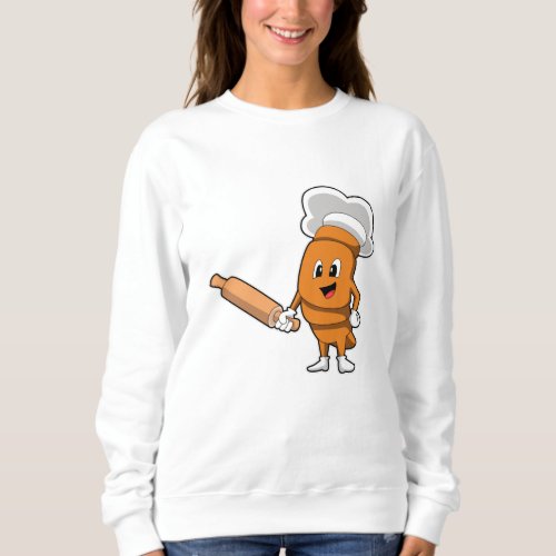 Bread as Cook with Rolling pin Sweatshirt