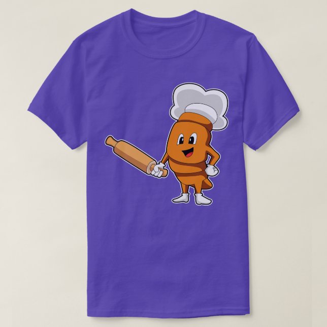 Bread as Cook with Rolling pin T-Shirt (Design Front)