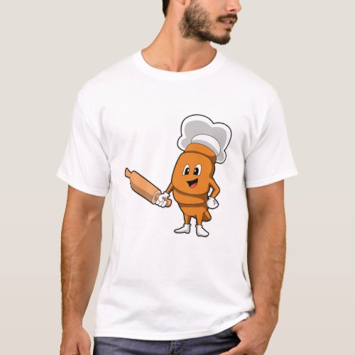 Bread as Cook with Rolling pin T_Shirt