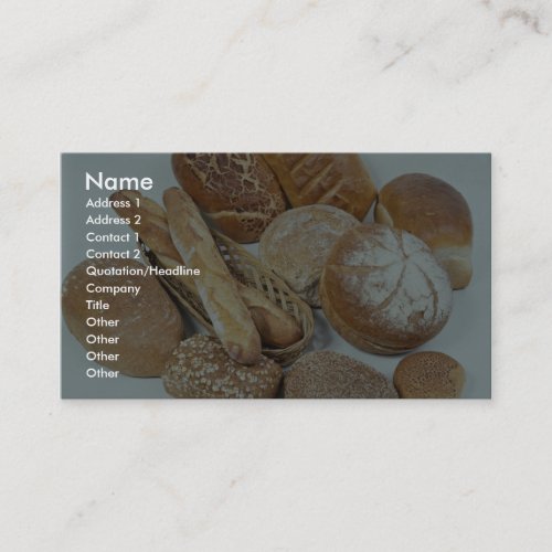 Bread assortment business card templates