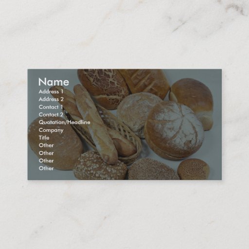 Customizable Bread assortment business card templates