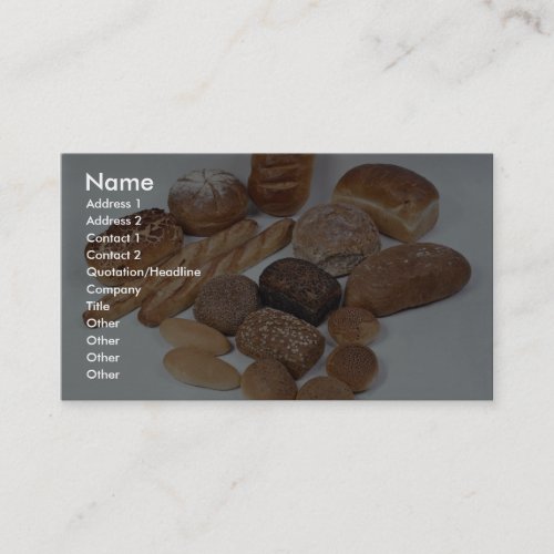 Bread assortment business cards