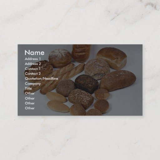 Customizable Bread assortment business cards