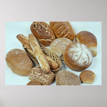 Bread Assortment Poster by inspirelove at Zazzle