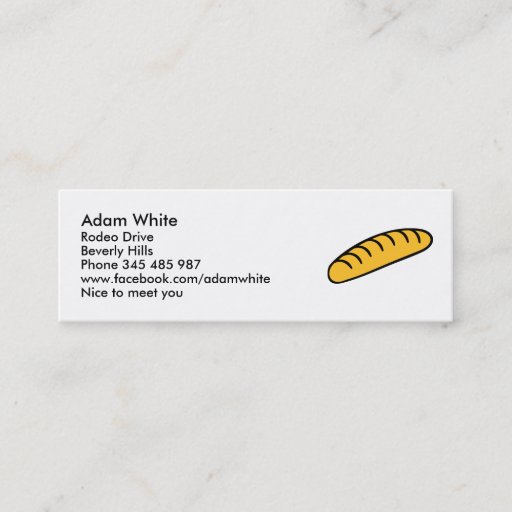 Customizable Bread baguette business card
