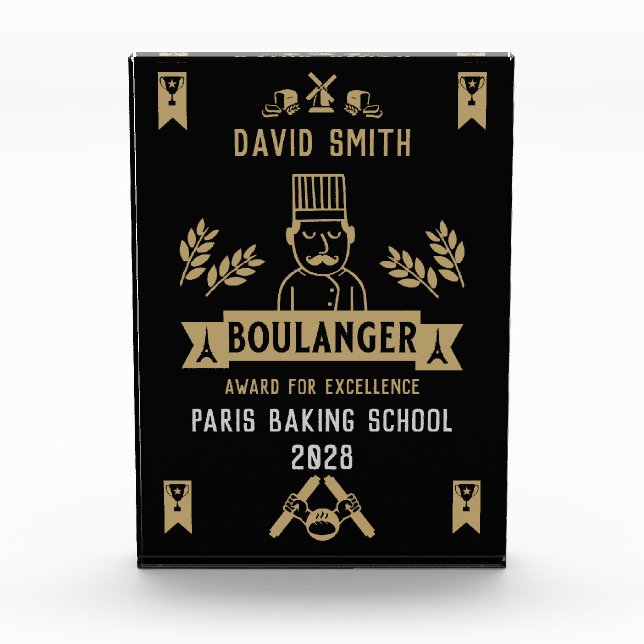Bread Baker Acrylic Award (Front)