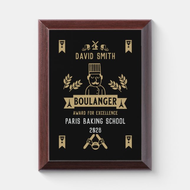 Bread Baker Award Plaque (Vertical)