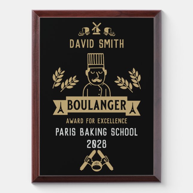 Bread Baker Award Plaque (Vertical)