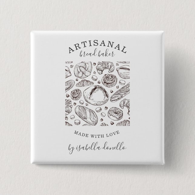 Bread Baker Baker Button (Front)